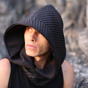 Read description before purchase Dune of Sand Futuristic, Desert, Rave, Festival, Hood, Black, Cosplay, Sci fi, Hoodie, Fashion image 2