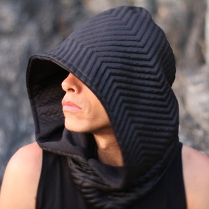 Read description before purchase Dune of Sand Futuristic, Desert, Rave, Festival, Hood, Black, Cosplay, Sci fi, Hoodie, Fashion image 3