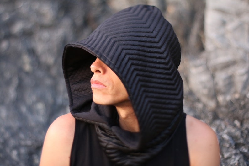 Read description before purchase Dune of Sand Futuristic, Desert, Rave, Festival, Hood, Black, Cosplay, Sci fi, Hoodie, Fashion image 3