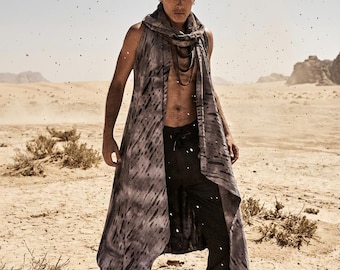 Reversible Hood Top Grey Dune Festival Costume (S/M/L)