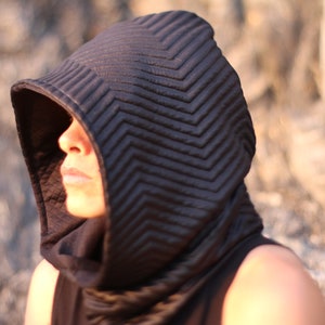 Read description before purchase Dune of Sand Futuristic, Desert, Rave, Festival, Hood, Black, Cosplay, Sci fi, Hoodie, Fashion image 8