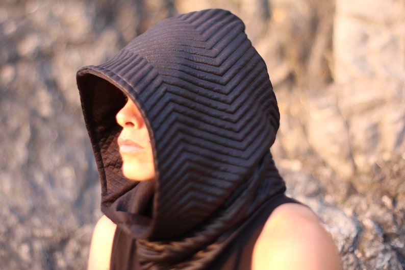 Read description before purchase Dune of Sand Futuristic, Desert, Rave, Festival, Hood, Black, Cosplay, Sci fi, Hoodie, Fashion image 8