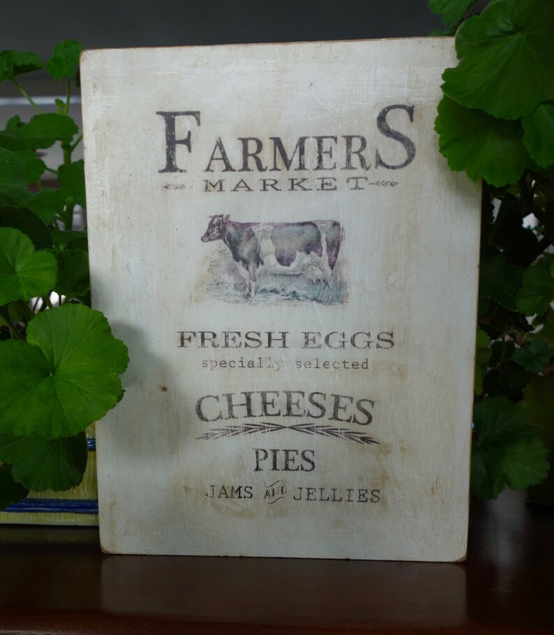 Farmers Market Sign Eggs and Cheeses Farmhouse Kitchen Sign Etsy