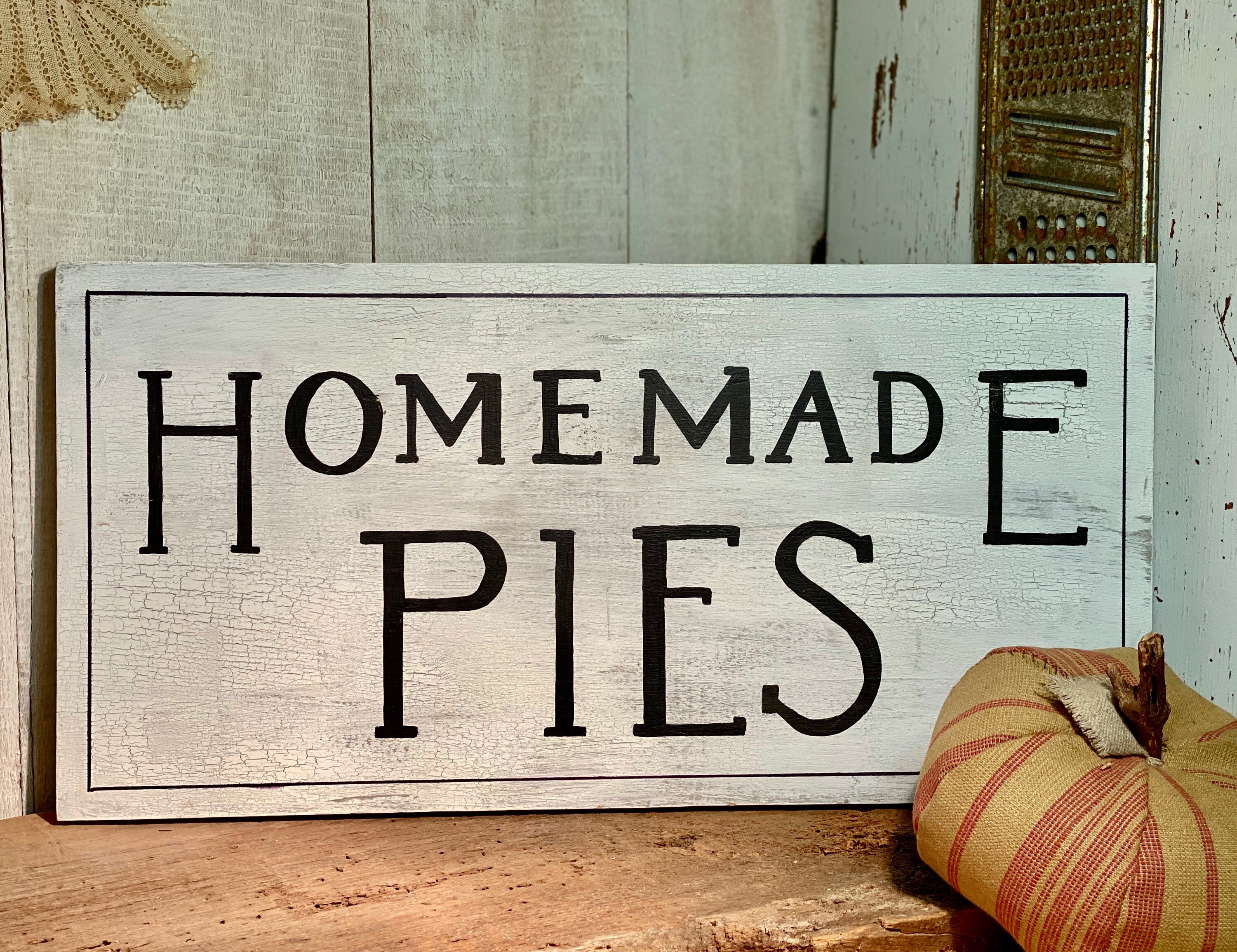 Homemade Pies Country Kitchen Barn Wood Sign, Hand-painted Distressed ...