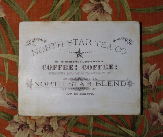 Vintage Tea And Coffee Sign Pantry Sign Farmhouse Style Etsy