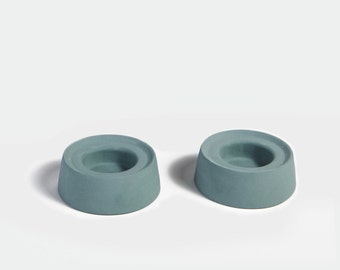 Dark Turquoise tealight holder, modern ceramic Tea light holder, minimalist tealights holder, Shabbat candlestick holder, modern Judaica