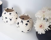 ceramic vase, single flower vase, minimalist Flower Vase, Modern Home Decor, contemporary ceramic, modern home, Dalmatian, small flower vase