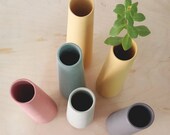 5x ceramic flower vases, bud vase, minimalist pastel vase, single flower vase, table centerpiece, decorative vase, scandinavian modern decor