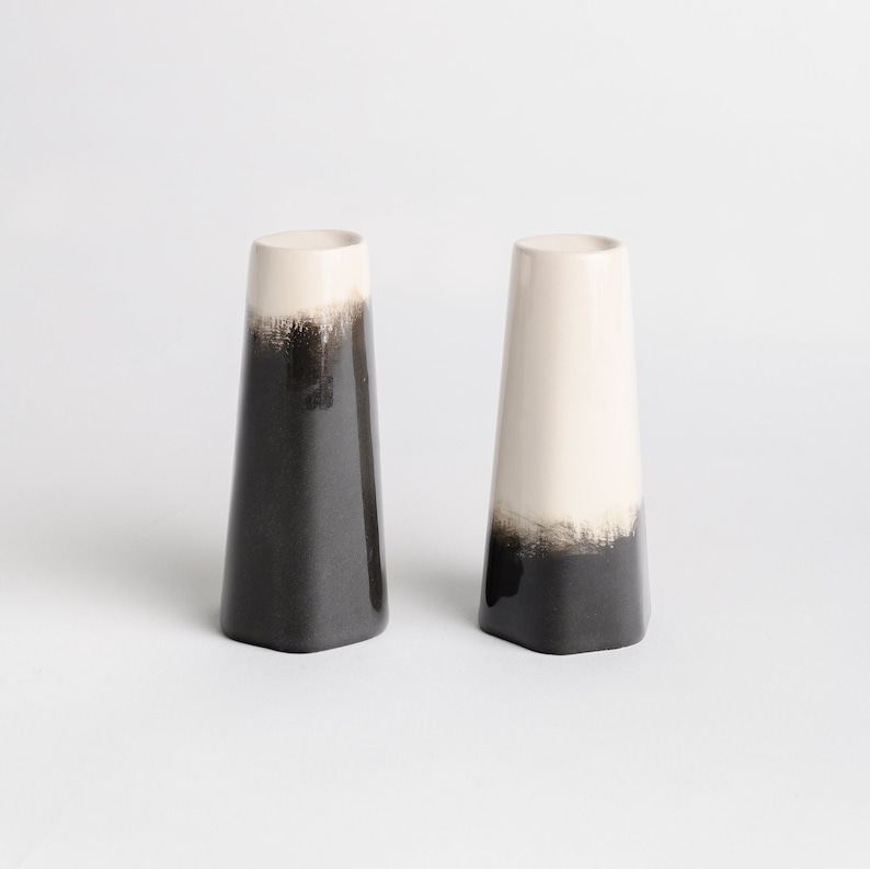Salt and Pepper Shakers, ceramic salt and pepper set, modern and minimalist ceramics, Scandinavian decor, ceramic dinnerware, ceramic gift image 3