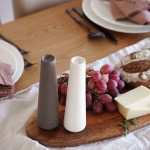 salt and pepper shaker, dine table centerpiece, kitchen table centerpiece, din table decor, modern ceramic tableware, minimalist stoneware image 3