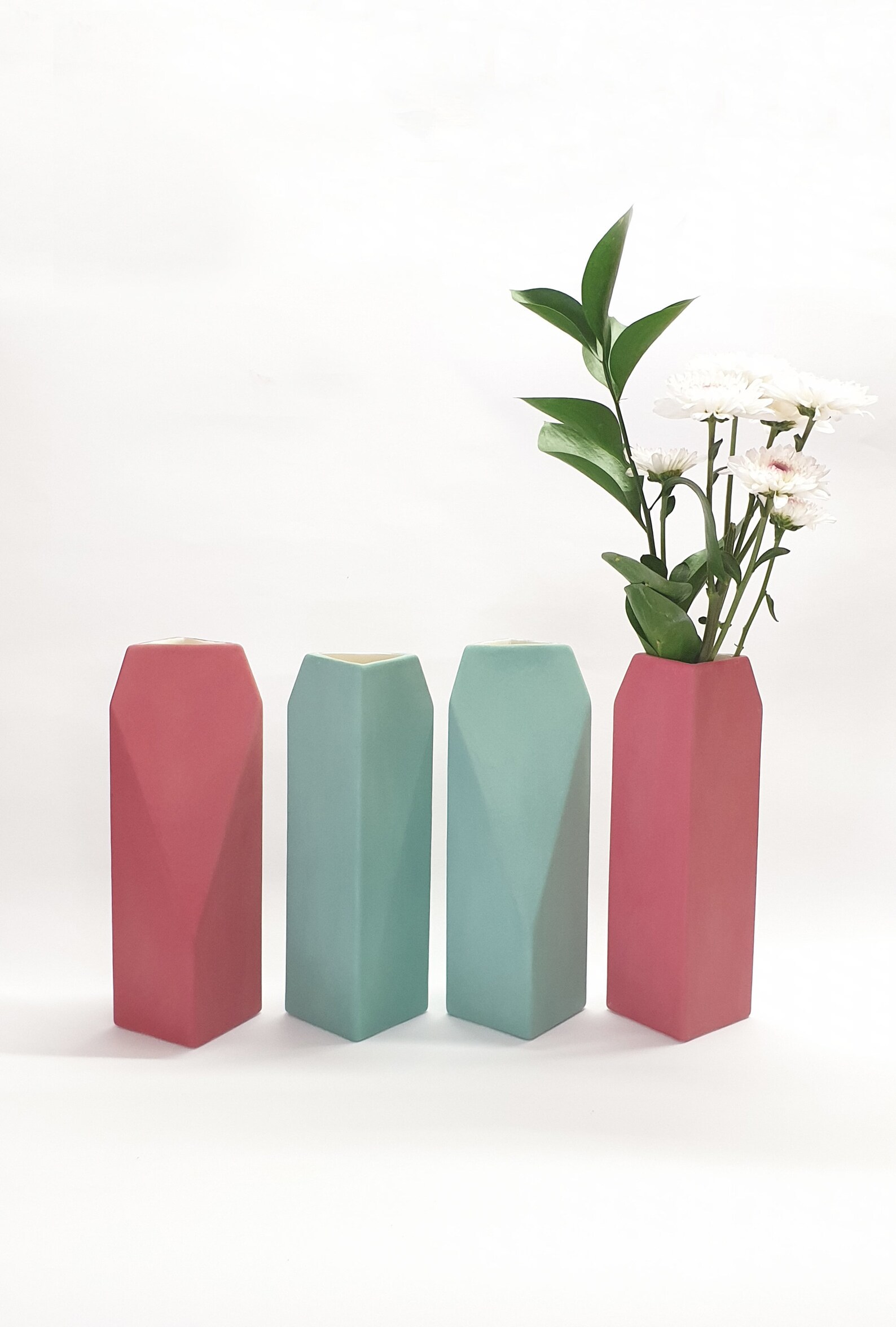 Ceramic Vase Vases for Flowers Geometric Vase Contemporary Etsy