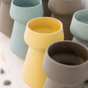 Minimalist Ceramic flower Vase, Yellow Vase, Ceramics and pottery, Scandinavian Modern Home Decor, ceramic Flower Pot, vase ceramic table image 1