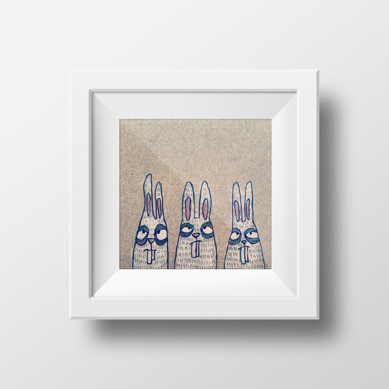 Bunny Print Bunny Illustration Nursery Art Print Childrens Etsy