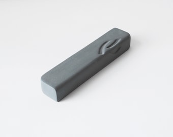Small Grey Mezuzah, modern ceramic mezuzah case, small outdoor mezuzah, Israel Judaica, jewish wedding, hanukkah decorations, scroll case