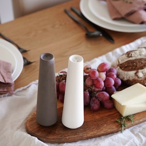 Ceramic Salt and pepper shakers, kitchen decor, dining table centerpiece, scandinavian modern centerpiece, minimalist home, home decor gift image 3