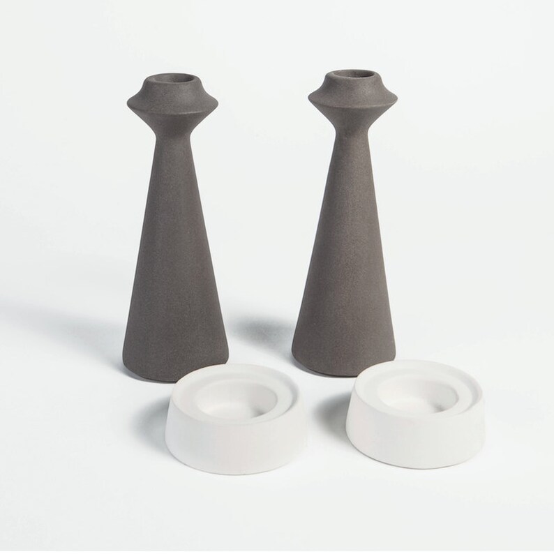 Candlestick holder, Candle Holder, Tealight holder, taper candle holder, modern ceramics, modern minimalist, Shabbat candlesticks, ceramics image 3