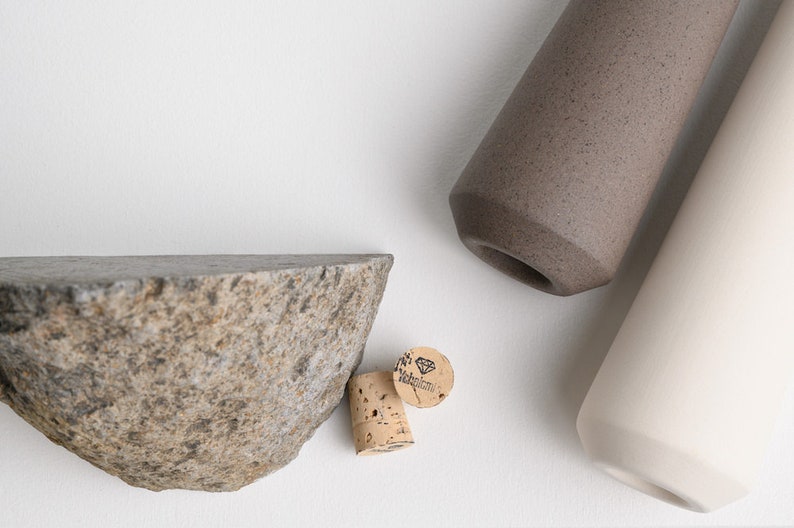 Salt and Pepper Shakers, modern minimalist, Basalt rocks, White ceramics, Kitchen decor, Ceramic Ware, Homeware, stoneware, modern ceramics image 8