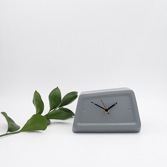 Desk Clock Table Clock Contemporary Ceramics Ceramic Clock Etsy