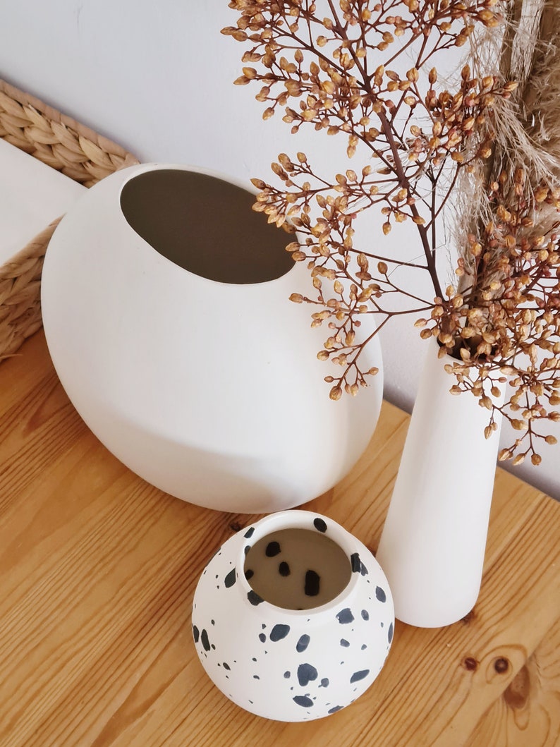 minimalistische Vase, Keramik Blumentopf, moderne Wohnkultur, Keramik Knospenvase, skandinavische moderne Blumenvase, Keramik und Keramik Blumenvasen Bild 7