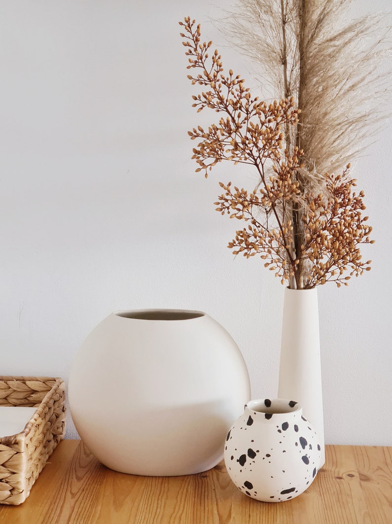 minimalistische Vase, Keramik Blumentopf, moderne Wohnkultur, Keramik Knospenvase, skandinavische moderne Blumenvase, Keramik und Keramik Blumenvasen Bild 6