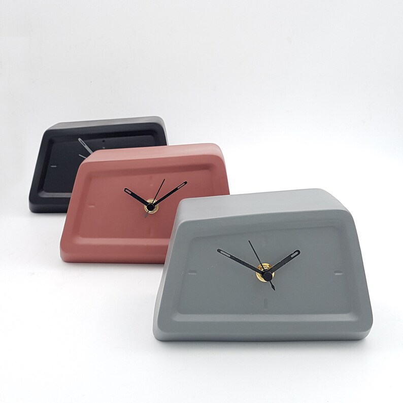 Desk Clock Modern Desk Clock Retro For Him Modern Table Etsy