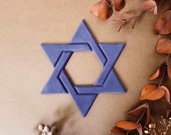 Star of David, Wall Art Decor, Ceramic Magen David made in Israel, wall Hanging, Jewish gifts, home decoration, modern Judaica Ornament gift