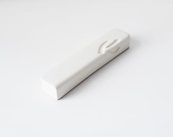 Small mezuzah, white ceramic mezuzah case, modern mezuzah cases and scrolls, mezuzahs, mezuzah, Israel, jewish gift, mezusa