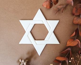 Star of David, wall hanging, Wall Art Decor, Ceramic Magen David, handmade in Israel, Jewish gift, Ornament, Passover gift, Modern Judaica