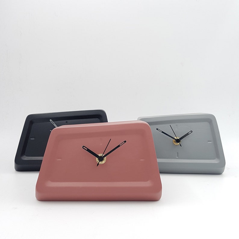 Desk Clock Contemporary Ceramics Ceramic Table Clock Modern Etsy