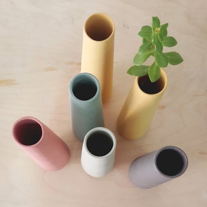Ceramic Vase, single flower vase, pastel home decor, pastel ceramic vase, ceramic pot, flower pot, wedding vases, pottery vase, flower vase image 1
