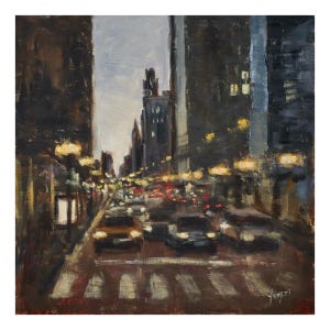 Original Oil Painting, &quot;Michigan Ave Glance&quot;, 10&quot;x10&quot;, Chicago Painting, Original Artwork, Oil on panel, Chicago Art, Chicago Cityscape
