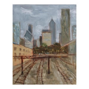 Original Oil Painting, 10&quot;x8&quot;, &quot;Unexpected Tempest&quot;, Chicago Oil Painting, Chicago art, Chicago painting, Painting, Art Institute of Chicago