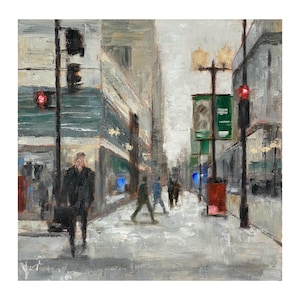 Original Oil Painting, &quot;Concrete Forest&quot;, 12&quot;x12&quot;, Chicago Oil Painting, Original Art, Cityscape oil painting, Chicago oil painting, Urban