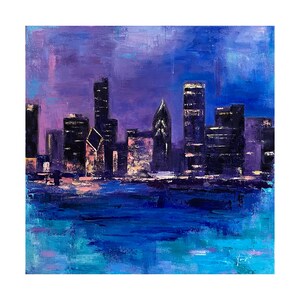 SALE Original Oil Painting, &quot;enigma&quot;, 12x12, Chicago Oil Painting, Original Art, Original Chicago Art, Chicago Wall Art