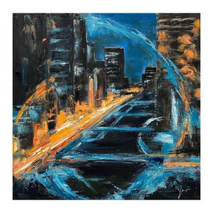 Original Oil Painting, &quot;swirl&quot;, 12x12, Chicago Oil Painting, Original Art, Original Chicago Art, Chicago Wall Art, Chicago Riverwalk