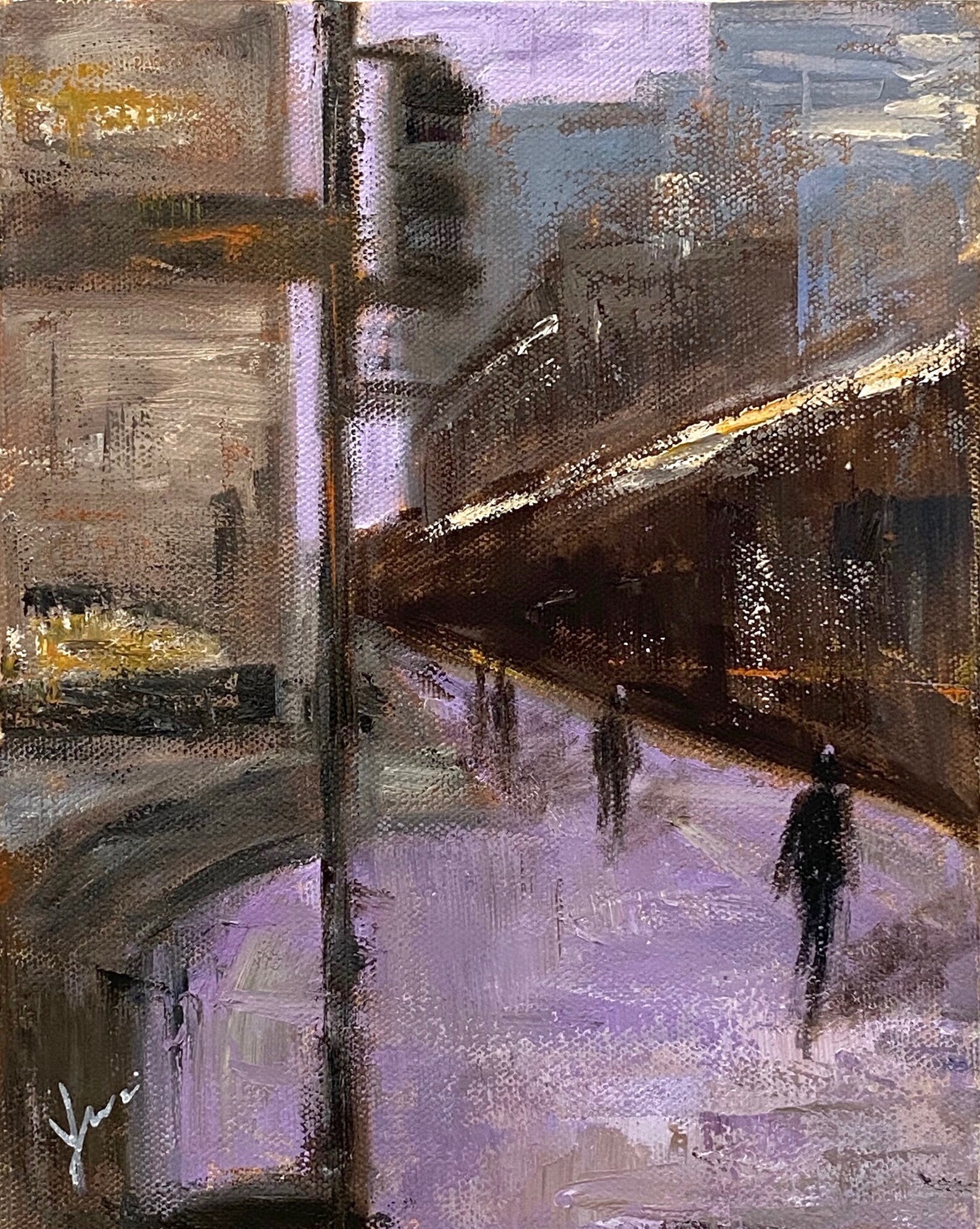 Original Oil Painting, A Bleak Corner,10x8, Landscape Painting