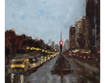 Original Chicago Cityscape Oil Painting: "Moment on Michigan Ave", 10"x10", Original Art, Chicago Artwork, Chicago Painting