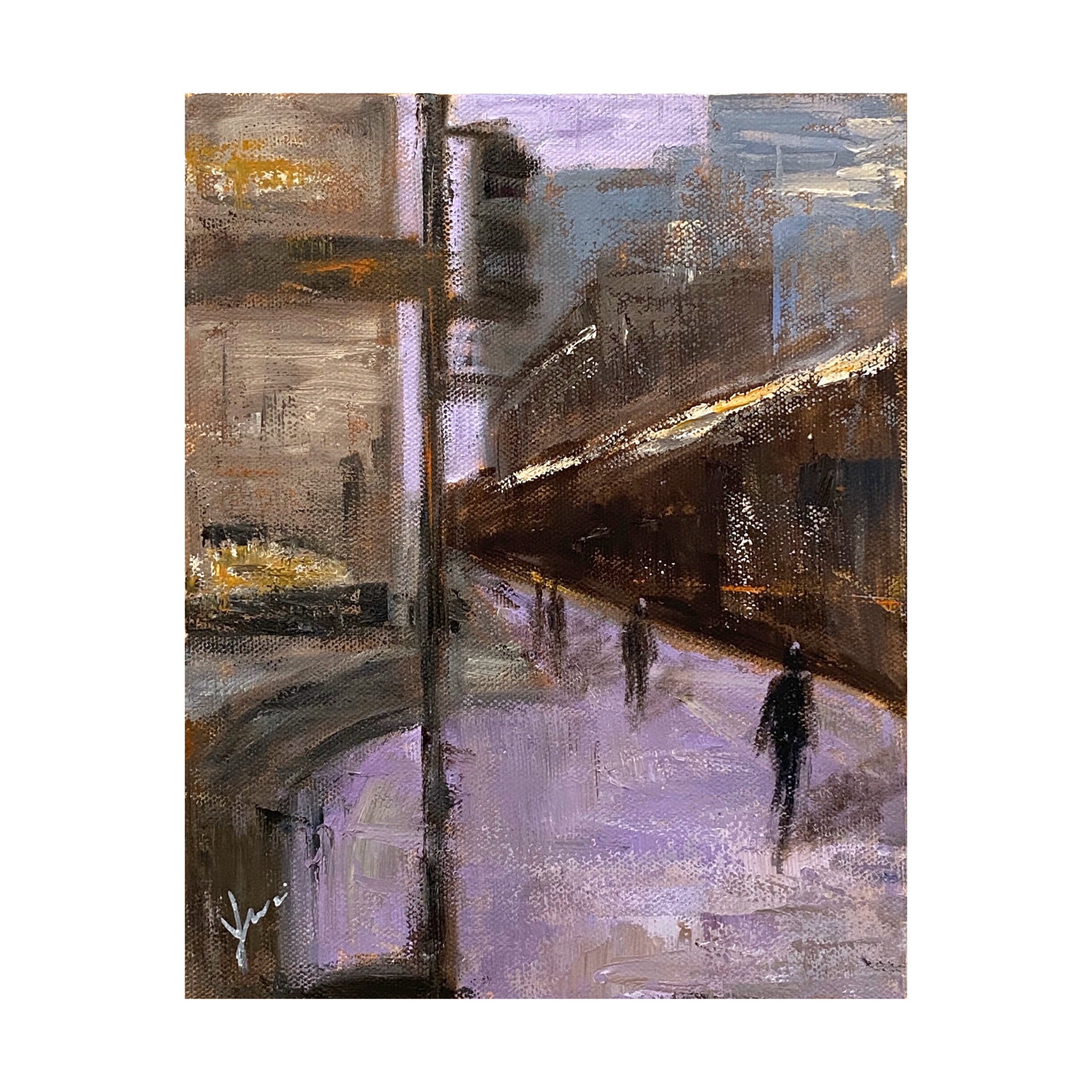 Original Oil Painting, A Bleak Corner,10x8, Landscape Painting