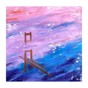 Original Oil Painting, 10x10, San Francisco Oil Painting, Original Art, Original SF Art, Golden Gate Bridge, San Francisco Wall Art