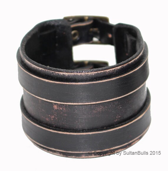 Genuine leather bracelet leather cuff men's bracelet Etsy