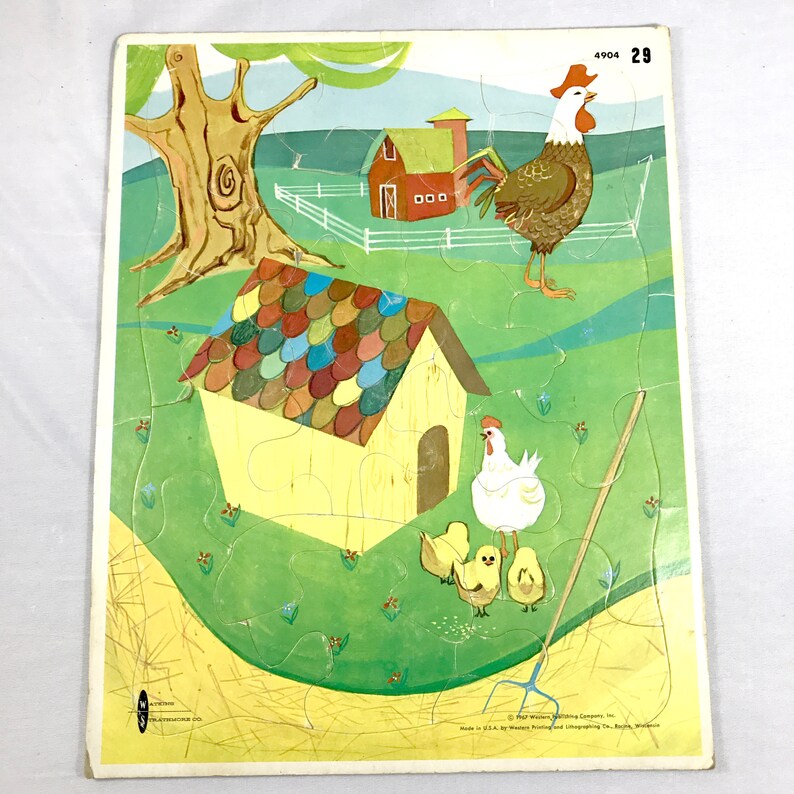 Vintage Chicken Coop Puzzle 1967 Watkins Strathmore Etsy