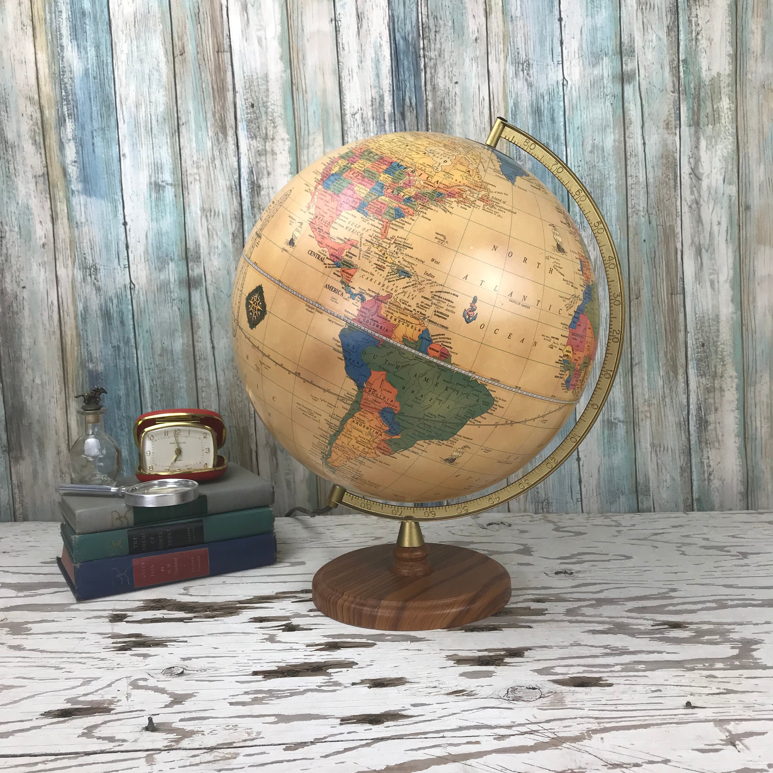Vintage Light Up Globe On Wood Base Cram S Antique World Vintage Light Up Globe On Wood Base Cram S Antique World Lighted Table Top 16 Map Lamp Mid Century Home Office Decor