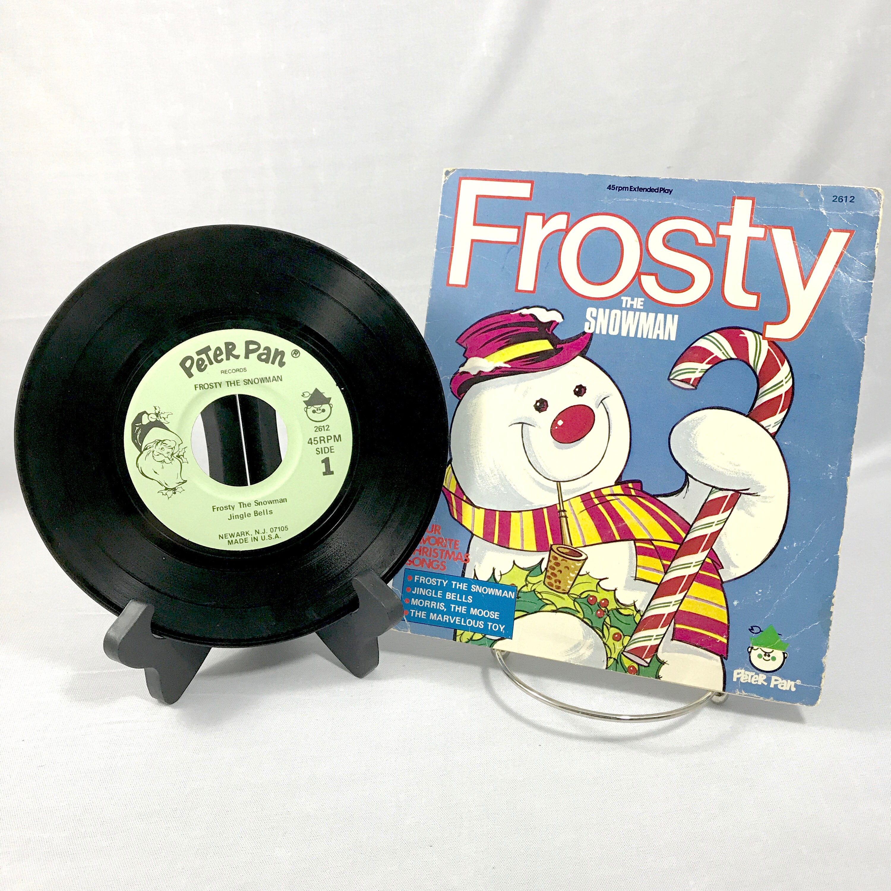 Frosty The Snowman Record Peter Pan 45 RPM Extended Play Children s Christmas Sing Along Record Jingle Bells Morris the Moose & More