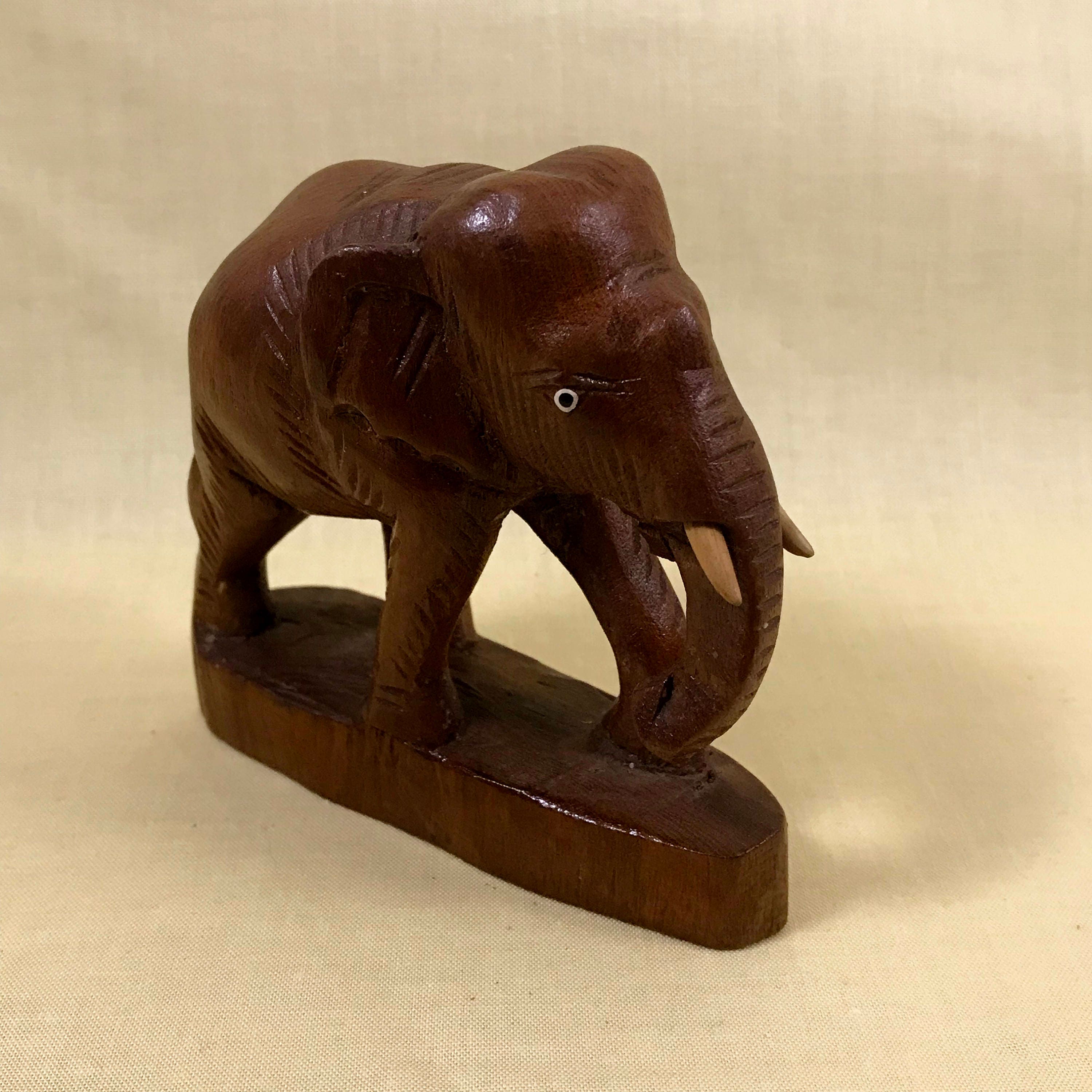 Reserved For Kevin - Siam Teak Wood Elephant - Carved -7241