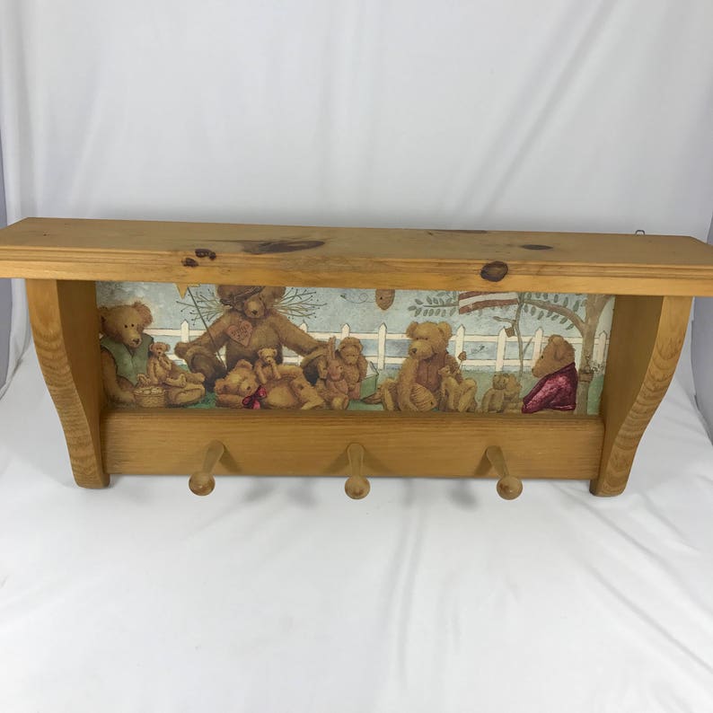 American Teddy Bear 24 Wall Shelf & Coat Rack Vintage Etsy
