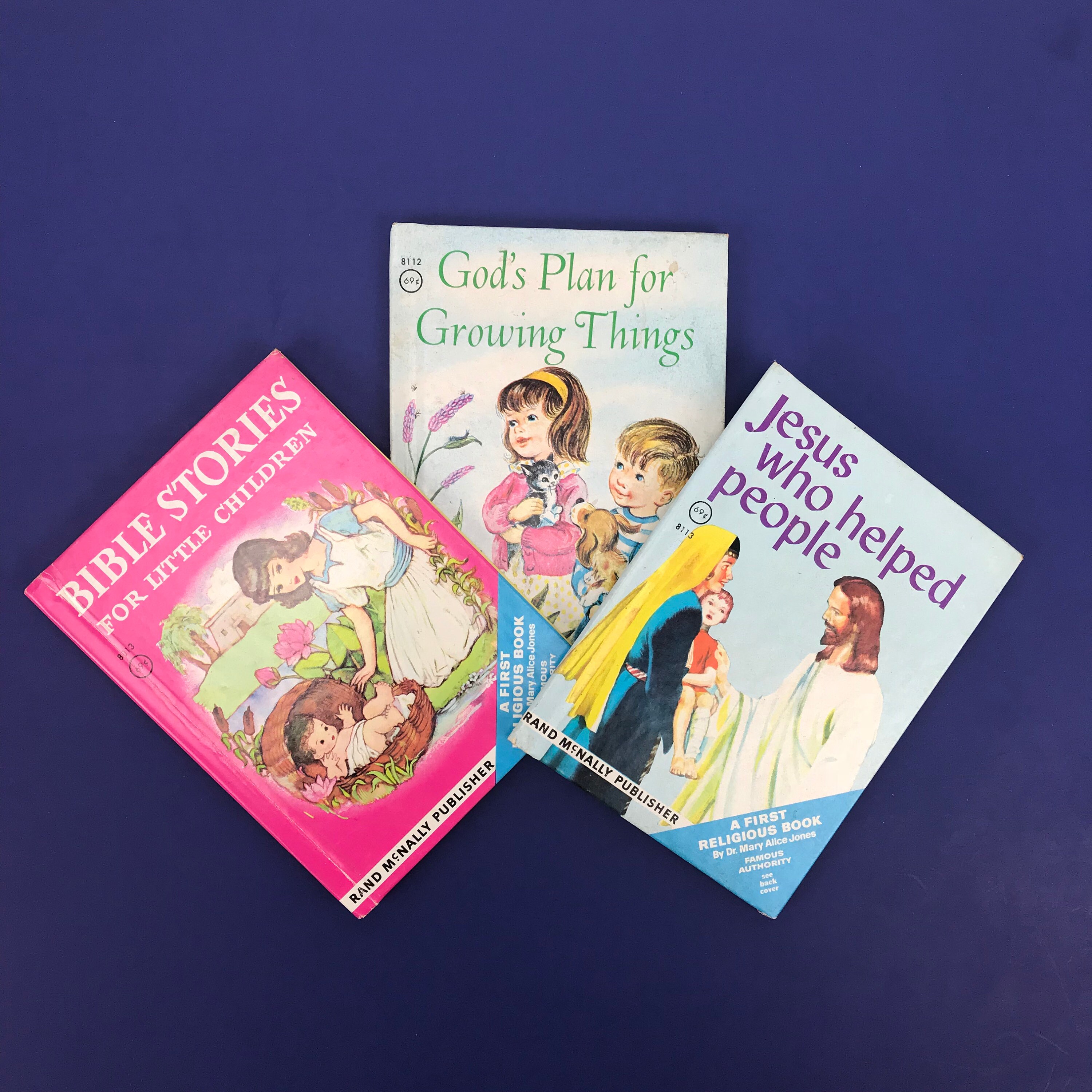 3 Vintage Children's Bible Story Books 1960's Rand