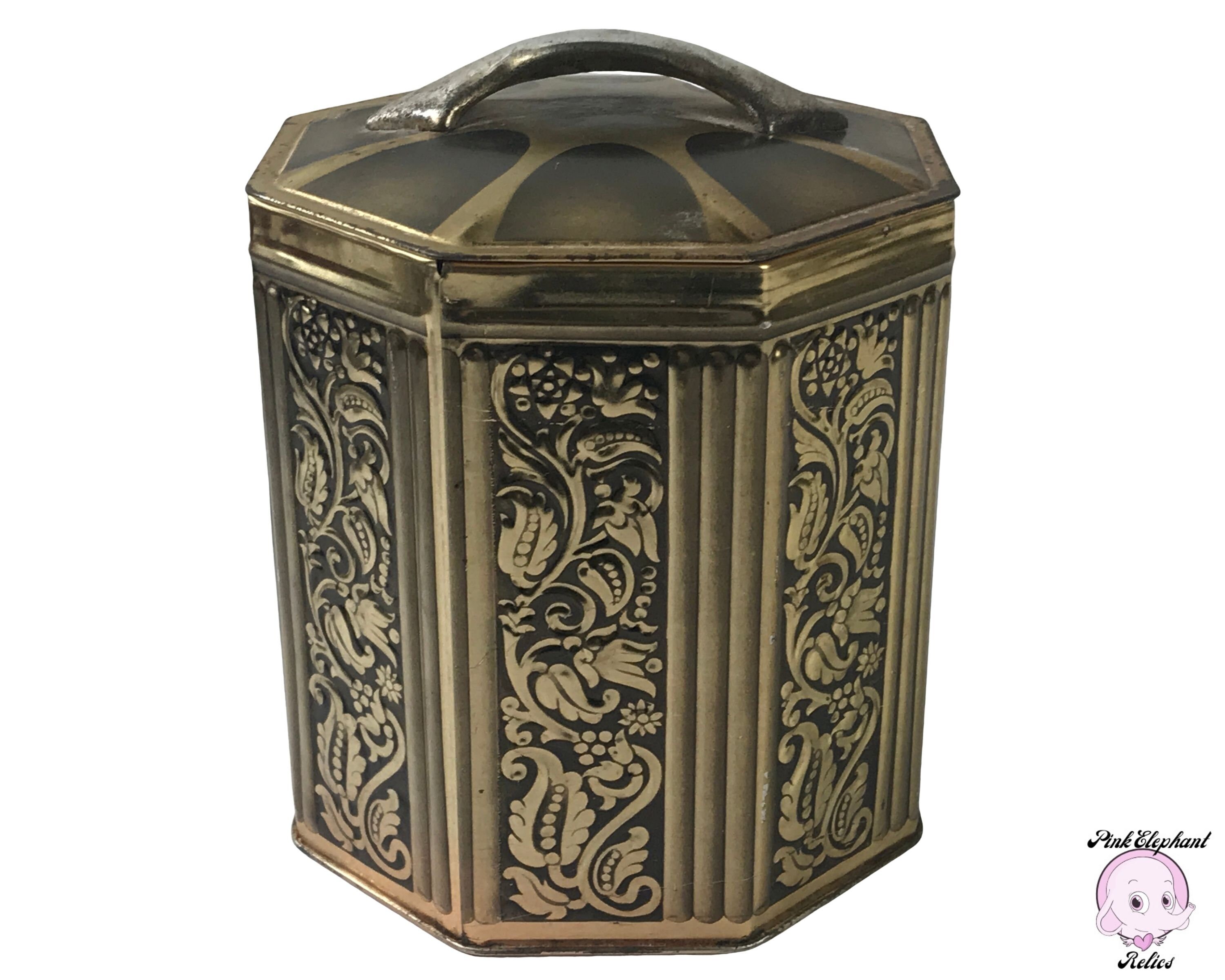 Download Vintage Gold & Copper Tone Octagonal Tin Canister with ... Yellowimages Mockups