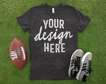 Mockup Bella Canvas 3001 Dark Grey Heather Shirt Flat Lay Etsy