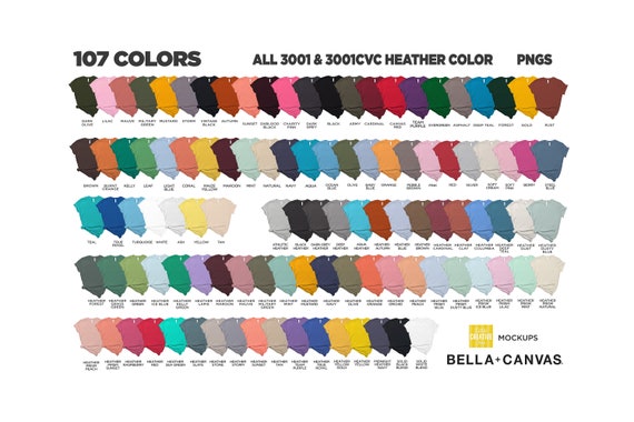 Bella 3001 Color Chart