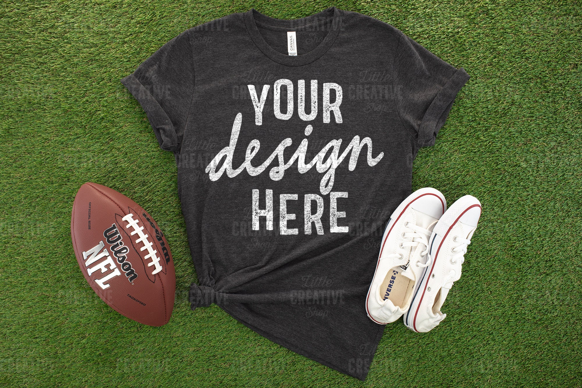 MOCKUP Bella Canvas 3001 Dark Grey Heather Knotted Shirt | Etsy